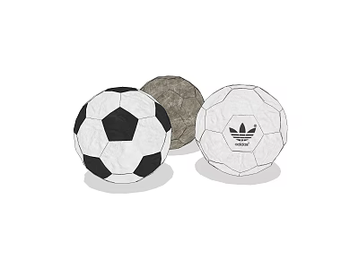 Sports Equipment Adidas Soccer Balls In White Black Brown With Classic Design 3d model