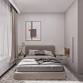 Modern Living Dining Room With Grey Sofa Round Rug TV Wall Plants And Wooden Shelves