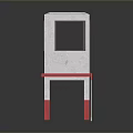Small White Tower Model With Red Pillars Base Windows And Ladder