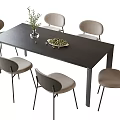 Modern Dining Table and Chair Combination Dining Chair Dining Table 3d model