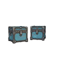 Vintage Blue Decorative Storage Boxes With Metal Clasps And Cracked Texture
