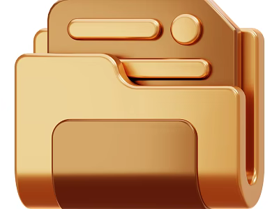 Golden Folder Shaped Decorative Ornament Set For Elegant Home Decor 3d model
