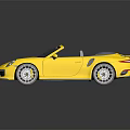 Yellow Convertible Sports Car with Sleek Body Design Silver Alloy Wheels and Black Interior