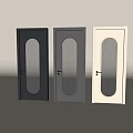 Stylish Hinged Doors In Dark Gray Light Gray And White With Oval Ribbed Glass Panels