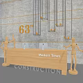Modern Lines Reception Desk With 63m Construction Elements And Design 3d model