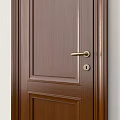 Four Wooden Hinged Doors With Glass Panel And Different Styles For Interior 3d model