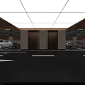 Elegant Modern Elevator Corridor Design In Spacious Bright Luxury Underground Public Parking Lot