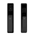 Modern Black Smart Door Handle With Digital Keypad And Fingerprint Scanner