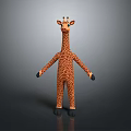 Soft Stuffed Giraffe Toy With Brown Spots And Black Hooves For Kids Play