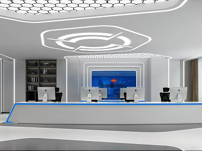 modern monitoring room 3d model