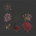 Colorful Plant Seeds Spilled From Black Bucket Scattered On White Background