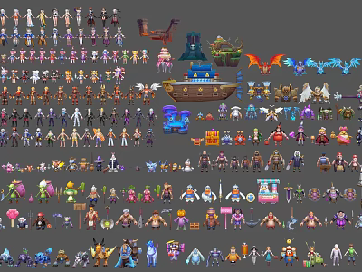 Colorful Collection of Fantasy Characters and Mythical Creatures With Unique Designs 3d model