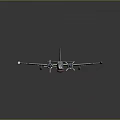Blue And Green Camouflage Twin Engine Passenger Aircraft 3D Model With Tail Logo