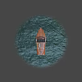 Classic Wooden Yacht With Transparent Windshield And Flag Sailing On Water