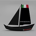 Panerai Black Sailboat Model With Green White Red Flag Colors