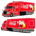 Red Coca-Cola Truck Featuring Santa Claus And Gift Bag Design
