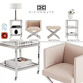 Elegant Modern Velvet Two Seater Sofa With Side Table And Decor Elements