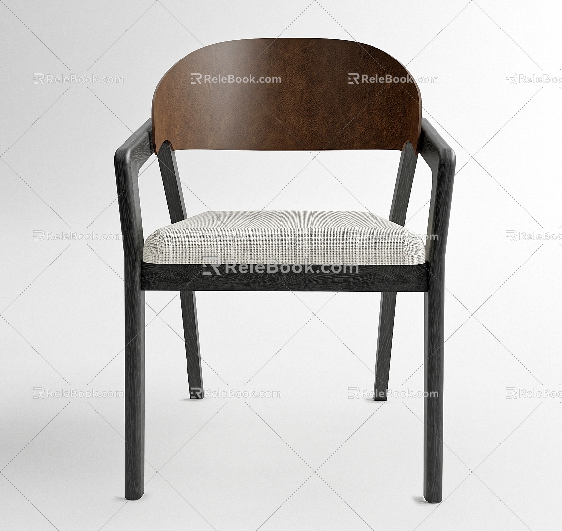 New Chinese Dining Chair Single Chair 3d model