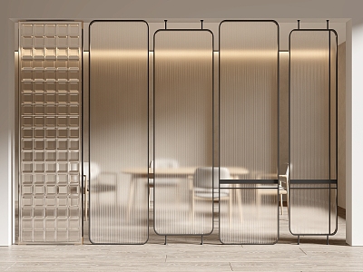 Modern partition glass screen partition 3d model