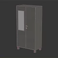 Practical Modern Storage Cabinet With Glass Door Neutral Tone And Stable Support Legs