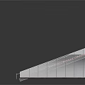 Stadium Grandstand With Red Stepped Seats And White Frame Structure