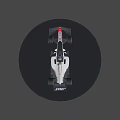 JANS F1 Racing Car In Red And White With Aerodynamic Body And Large Tires