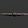 Ancient Decorative Sword With Intricate Blade Patterns And Curved Top Design