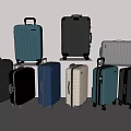 Assorted Travel Suitcases Display With Various Colors And Modern Styles