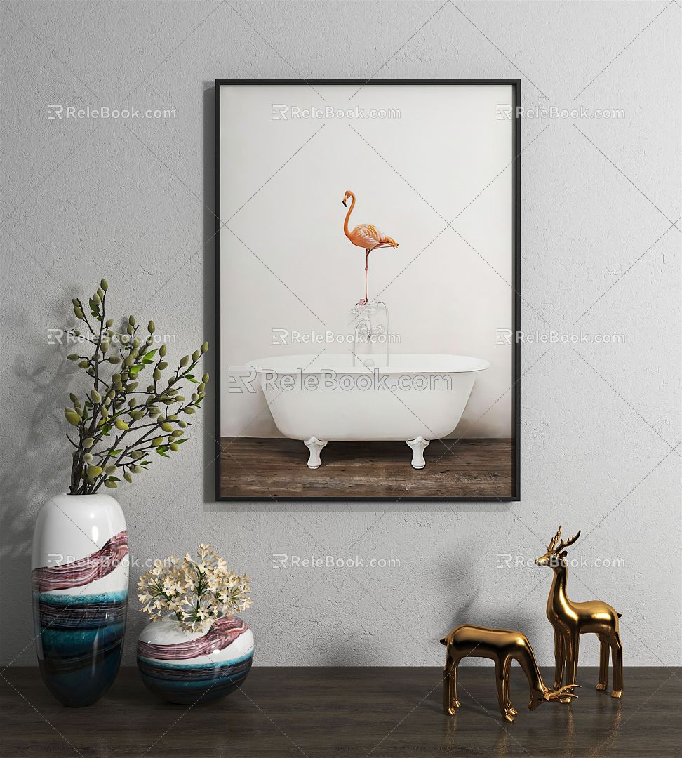 Modern Animal Painting Animal Decorative Painting 3d model