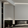 Modern Bedroom Minimalist Cream Dark Bedroom 3d model