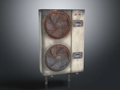 Industrial Electric Cooling Appliance With Dual Fans Vertical Metal Casing Design 3d model