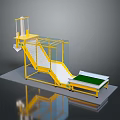 Industrial Conveyor System With Yellow Frame Transparent Guard And Green Belt