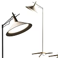 Modern Floor Lamp With Conical Shade And Adjustable Metal Stand For Living Room