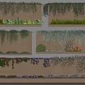 Various Hanging Vines Decorative Wall Design With Wooden Panels And Plant Combinations