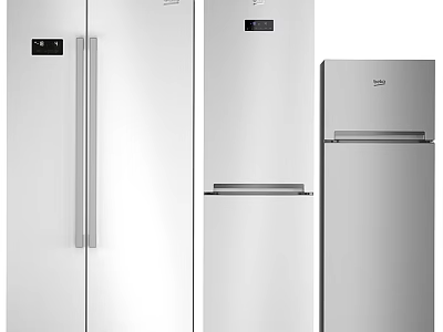 Modern Design Stainless Steel Refrigerators and Freezers with Different Styles for Home Kitchen 3d model