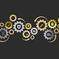 Modern Industrial Equipment Featuring Gear Sets Tools Locks And Mechanical Components