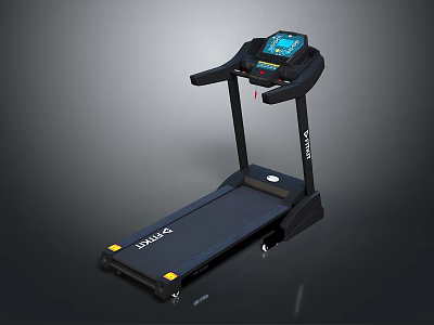 Sturdy Black Fitness Treadmill With LCD Display Handrails And Running Belt 3d model