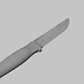 Weapon Knife With Black Textured Handle And Sharp Metal Blade 3d model