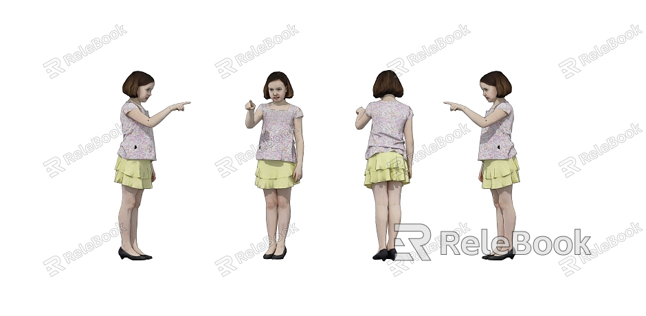 Children's child figure standing posture model