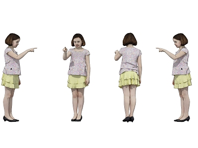 Children's child figure standing posture model