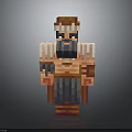 Barbarian Warrior Character In Pixel Art Style With Helmet Fur Armor And