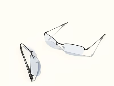 Two Pairs Of Fashion Jewelry Sunglasses With Black Frames And Clear Lenses 3d model
