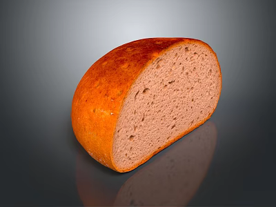 Freshly Baked Sliced Bread with Golden Crust and Soft Interior 3d model