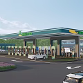 Electric Vehicle Parking Lot with Charging Ports State Grid Logo and Green Canopy