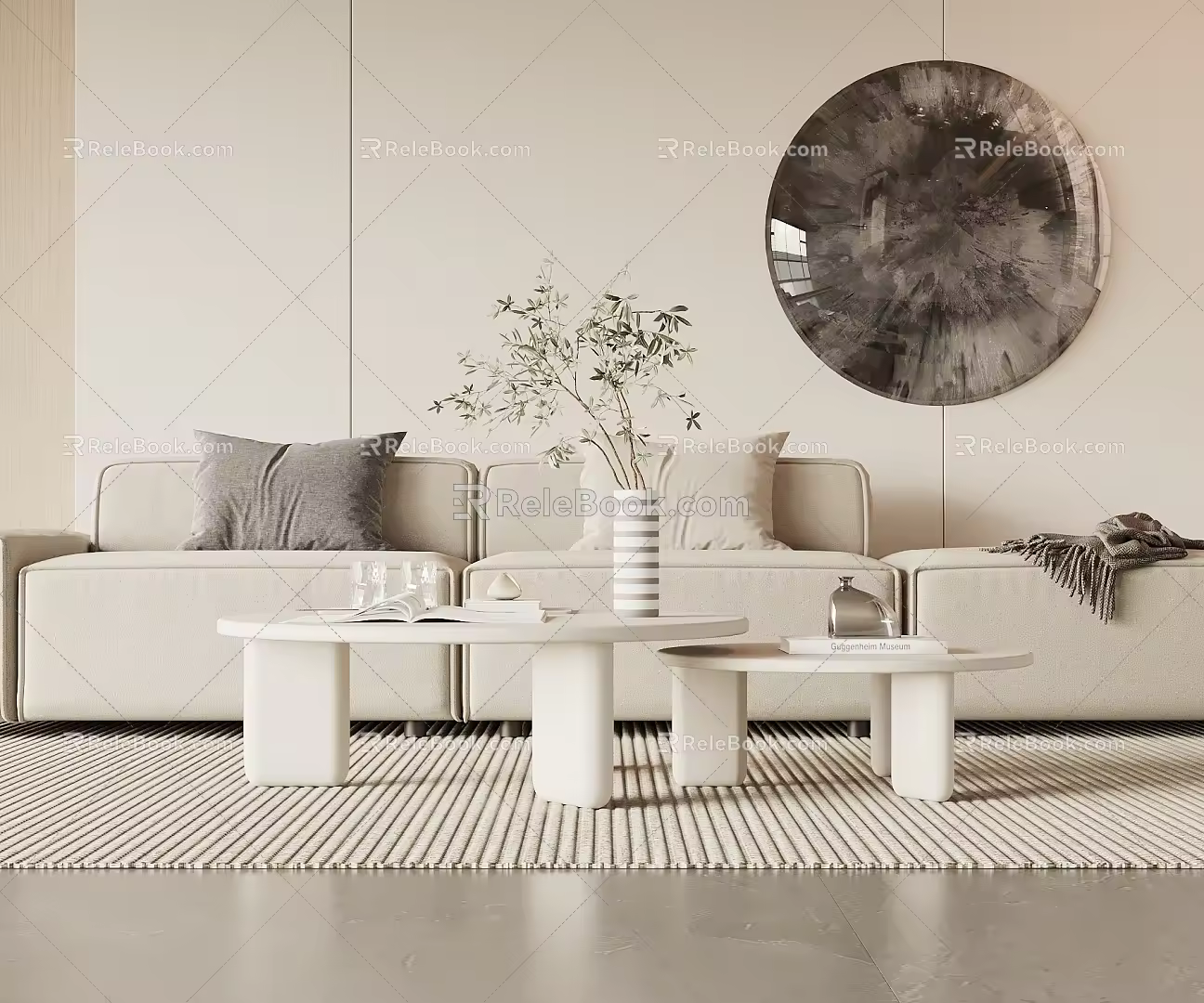 Modern coffee table coffee table combination 3d model