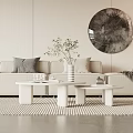 Modern coffee table coffee table combination 3d model