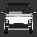 White Small City Car With Black Roof And Modern Minimalist Urban Design