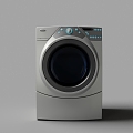 Modern silver drum washing machine 3d model