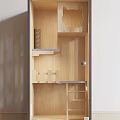 Wooden Garden Decor Storage Cabinet With Glass Door And Shelves