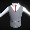 Gray Vest with White Shirt and Red Tie Formal Attire Clothing Design